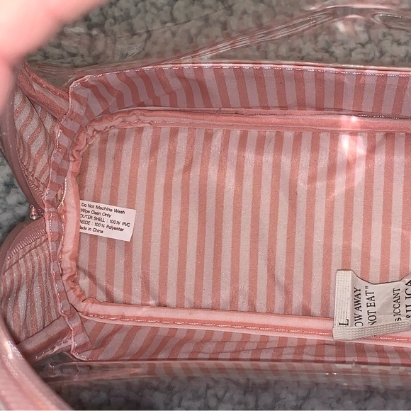 VICTORIA’S SECRET Signature Pink Striped 3-PC Cosmetic Travel Set LG MED SM - Picture 7 of 16